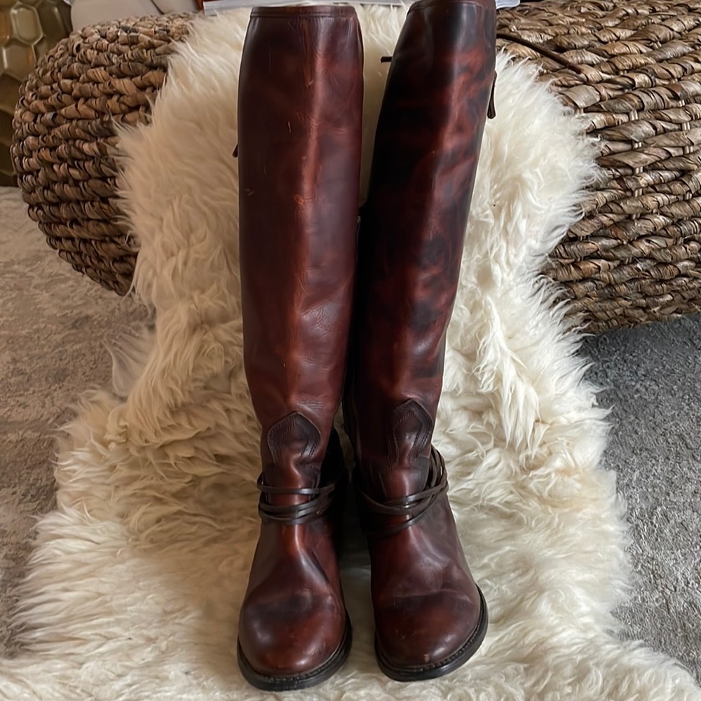 FreeBird Coal Tall Leather Lace Up Boots Women’s Size 7